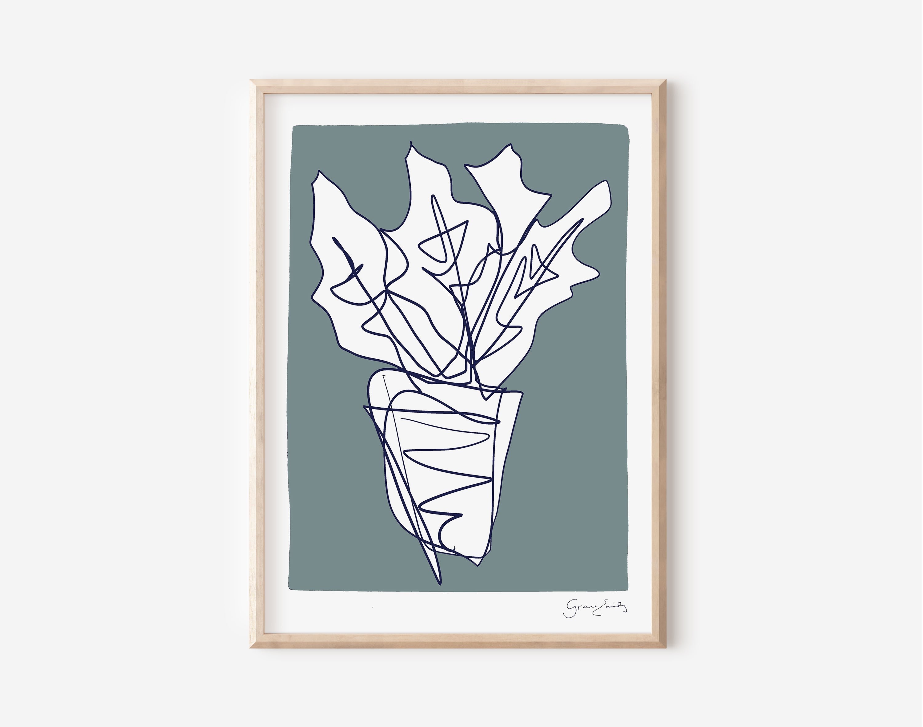 Blue plant print
