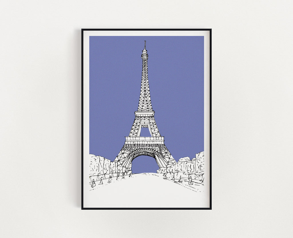 Eiffel Tower print purple