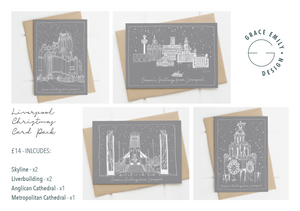 Liverpool Christmas Card Pack of 6