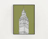 Big Ben print olive