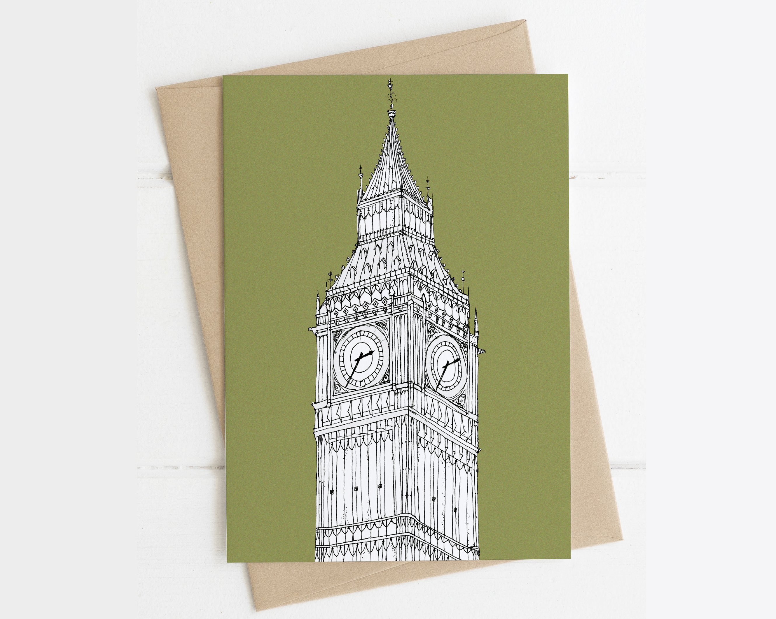 Big Ben card olive