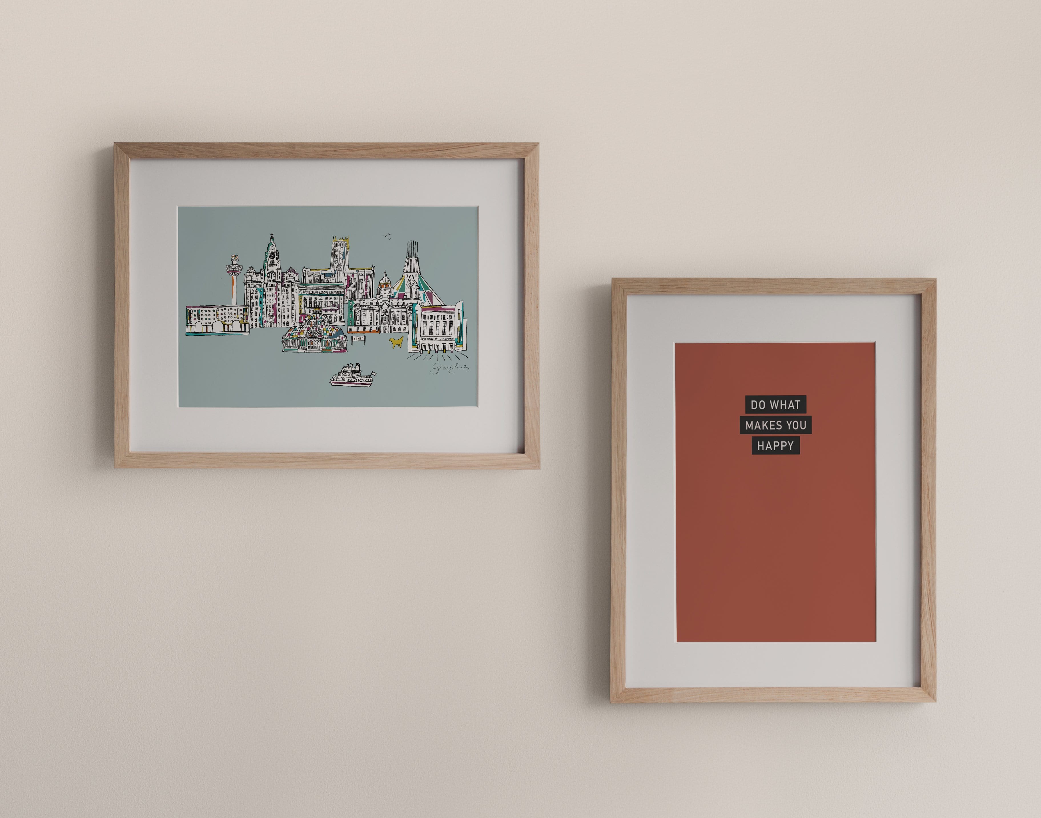 Blue Liverpool Landmarks Print