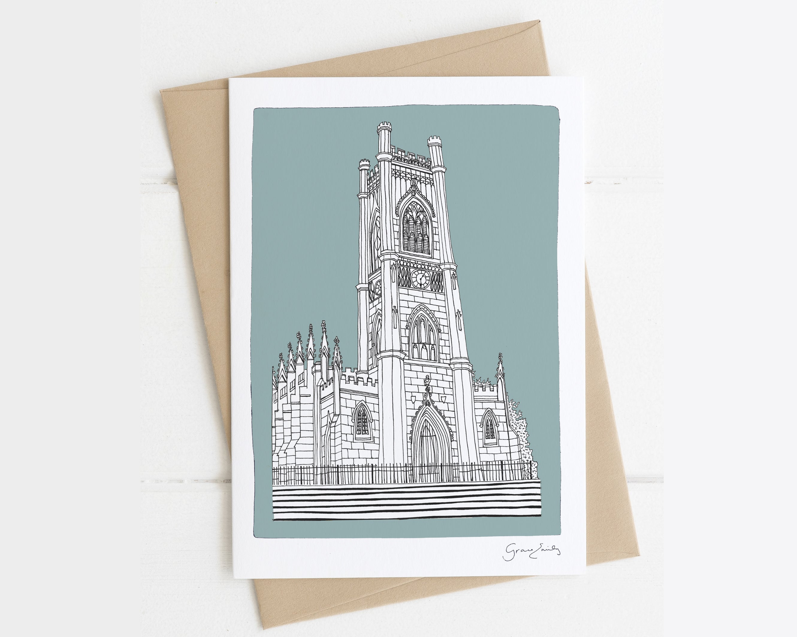 Bombed Out Church Card