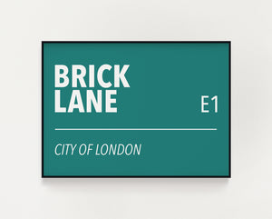 Brick Lane road sign print