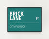 Brick Lane road sign print