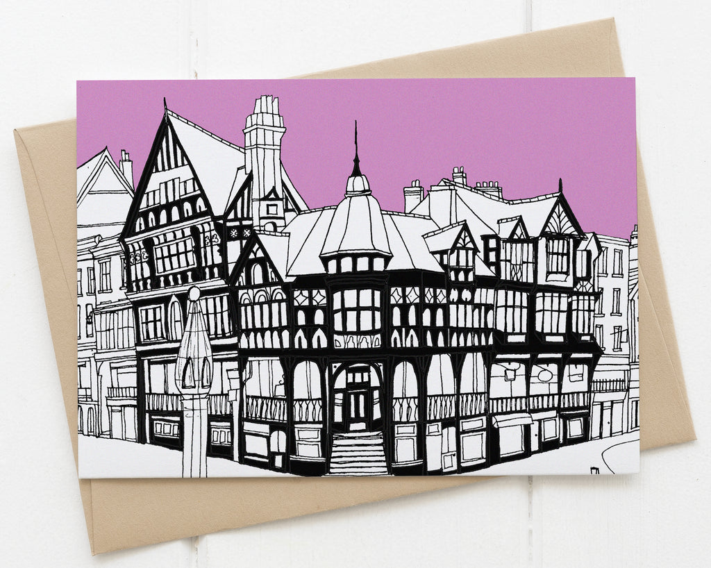 Chester rows card pink