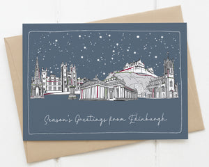 Edinburgh Skyline Christmas Card