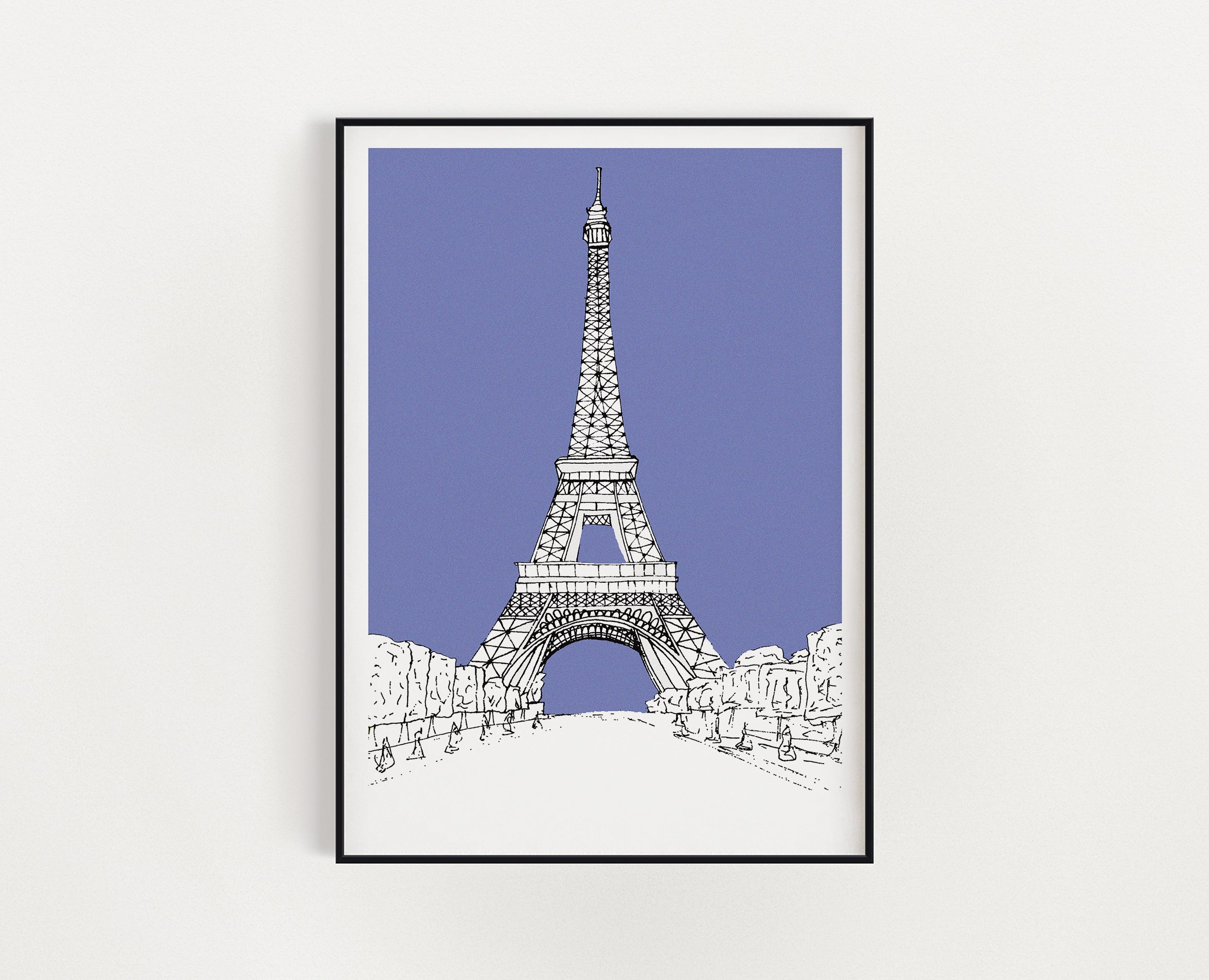 Eiffel Tower print purple
