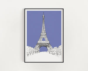Eiffel Tower print purple