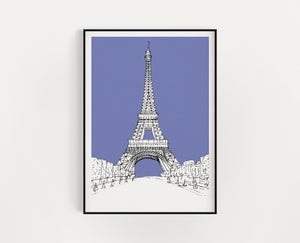 Eiffel Tower print purple