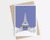 Eiffel Tower card purple