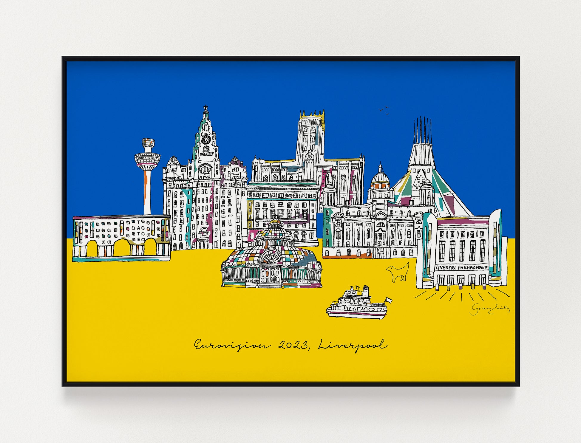 Eurovision Liverpool Skyline Print