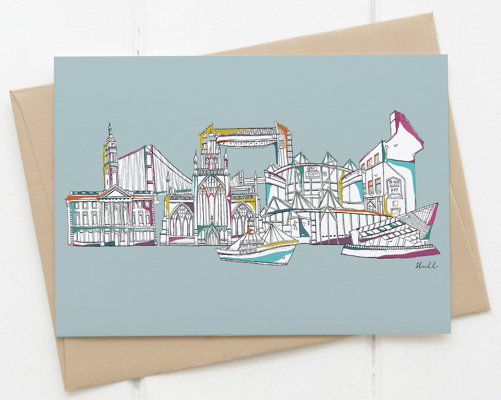 Kingston Upon Hull card blue