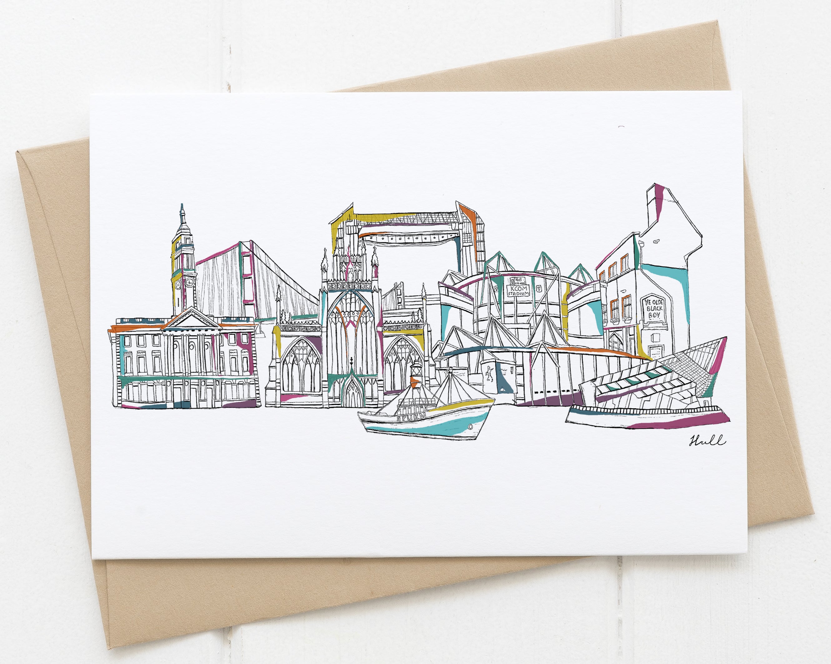 Kingston Upon Hull card white