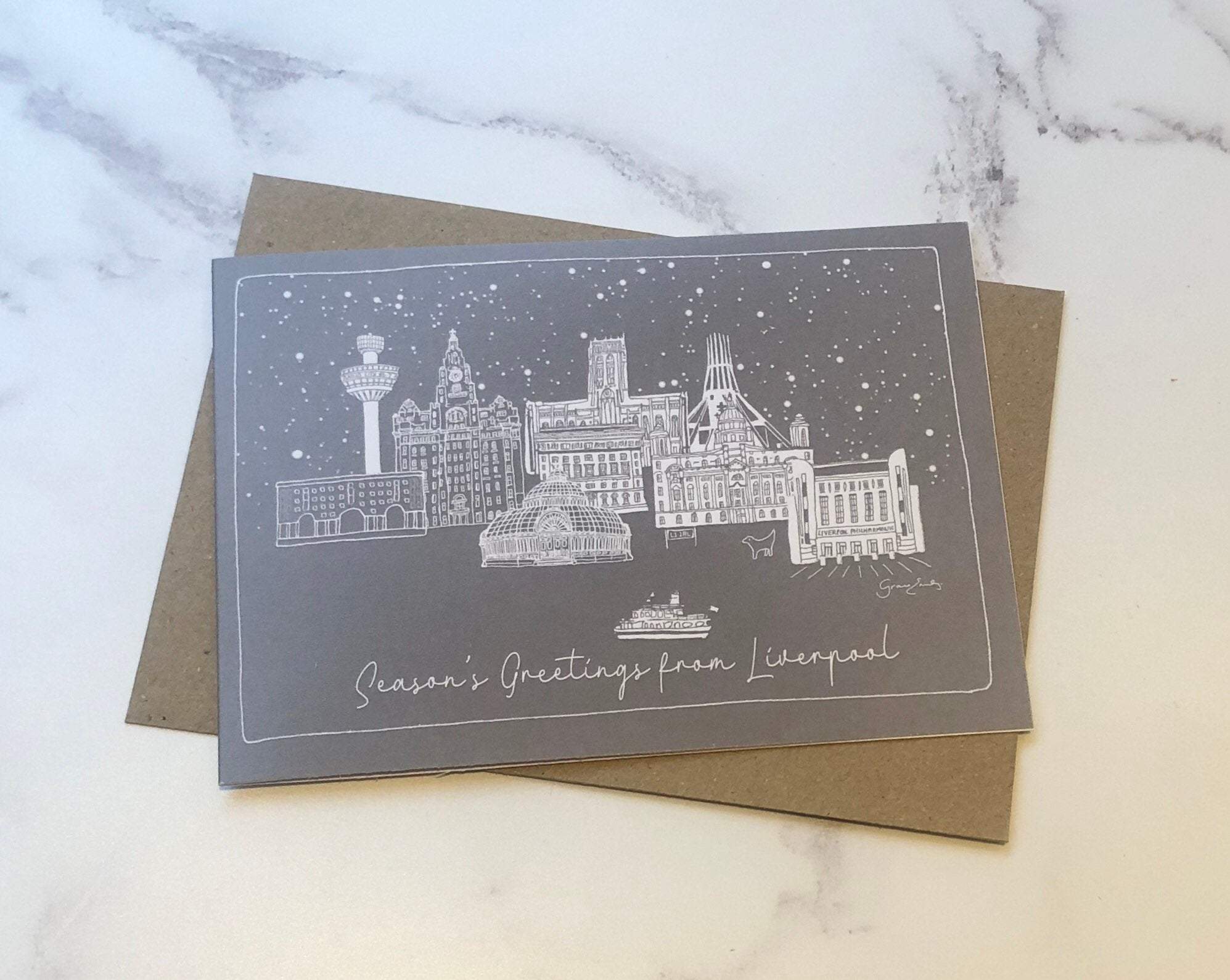 Liverpool Landmarks Christmas Card