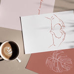 Coral Heart Hands Print