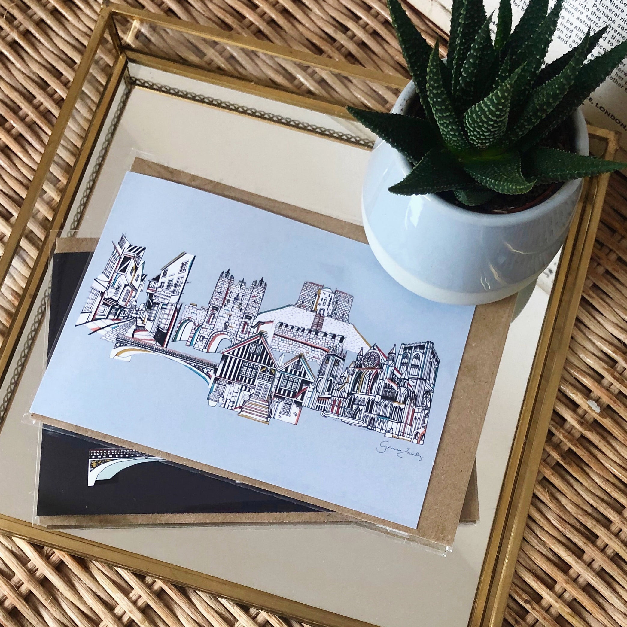 York landmarks blue card