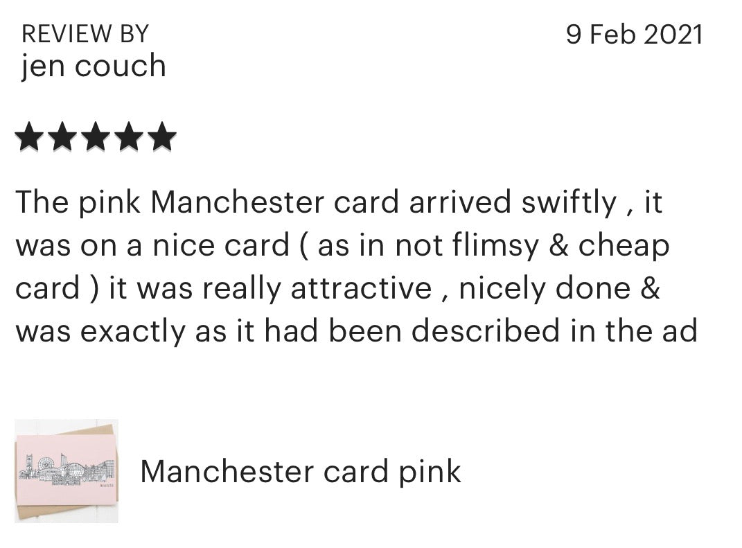 Manchester card pink