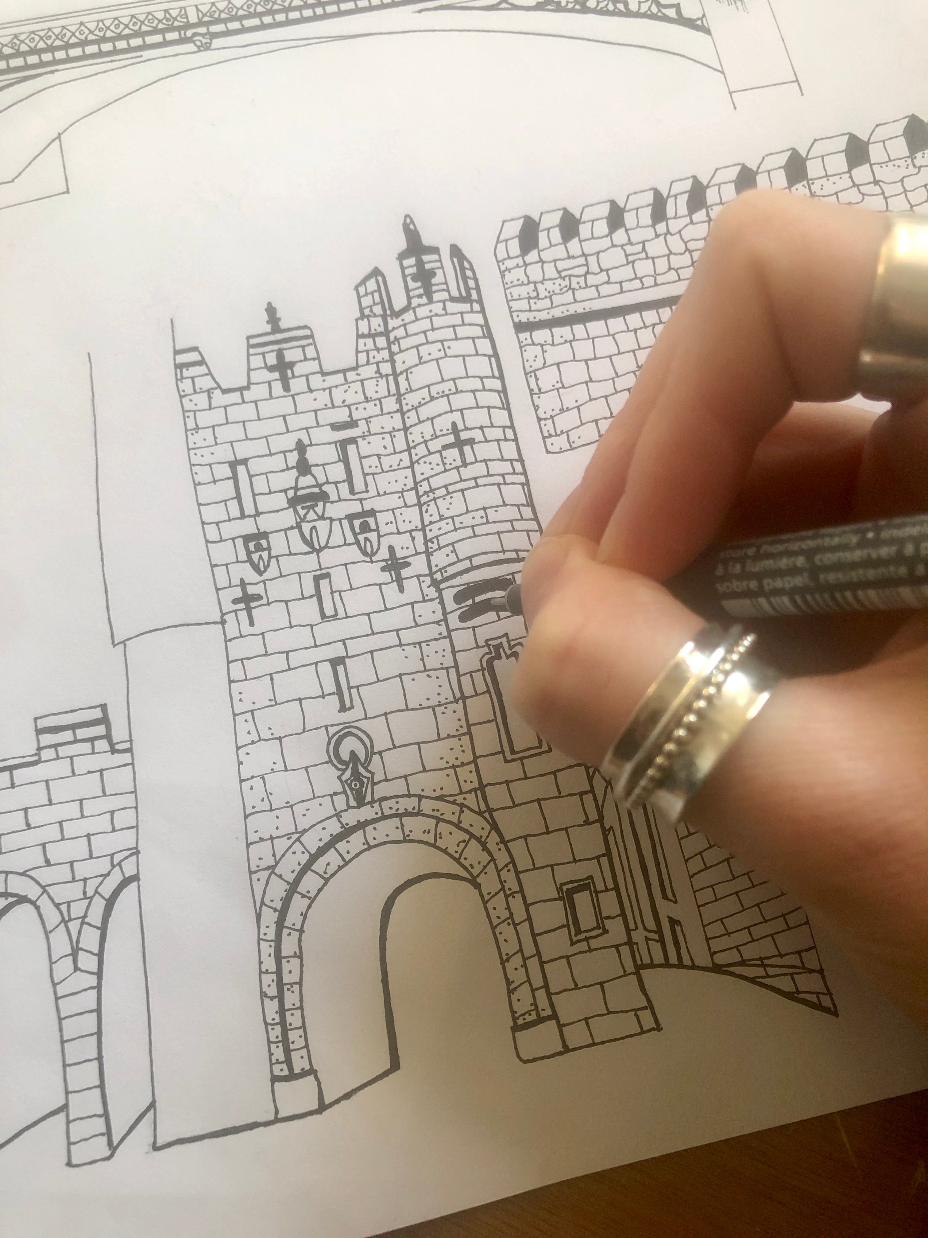 York landmarks white card