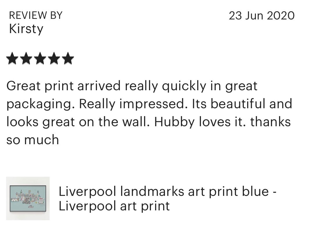 Blue Liverpool Landmarks Print