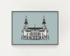 Leeds Civic Hall print blue
