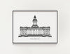 Leeds Town Hall Monochrome Print