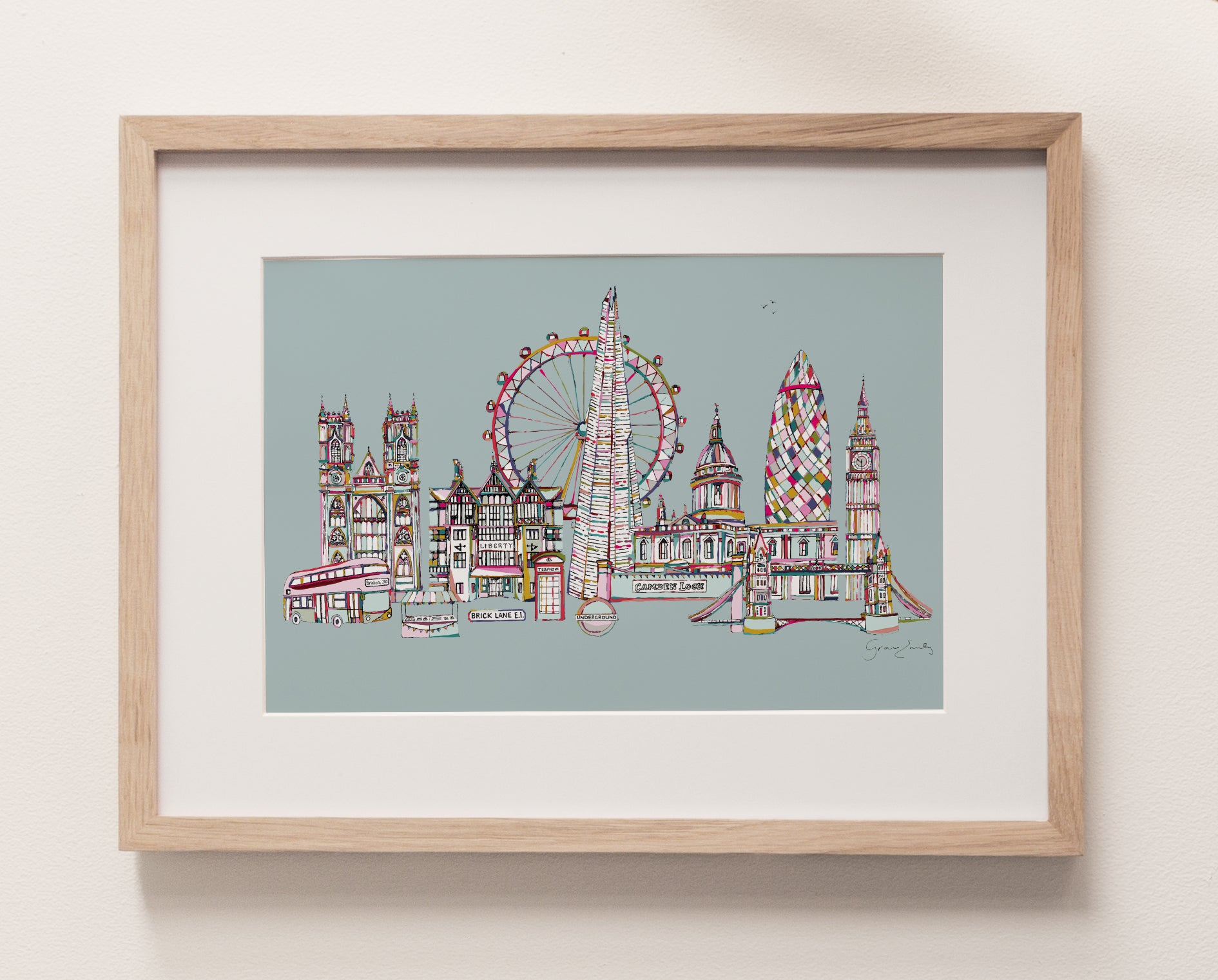 London landmarks skyline blue