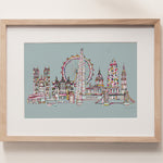 London landmarks skyline blue