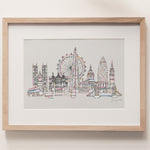 London landmarks skyline muted print