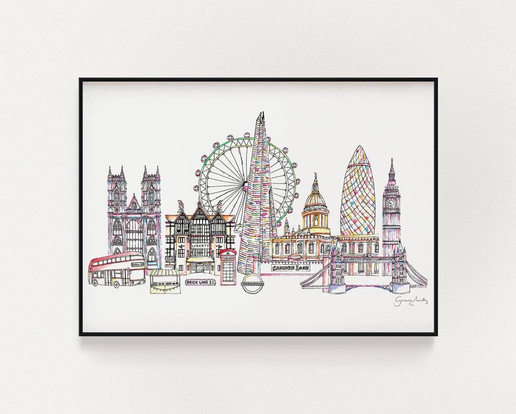 London skyline watercolour