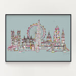 London landmarks skyline blue