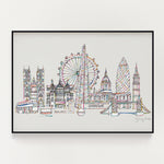 London landmarks skyline muted print