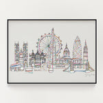 London landmarks skyline muted print