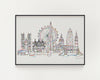 London landmarks skyline muted print