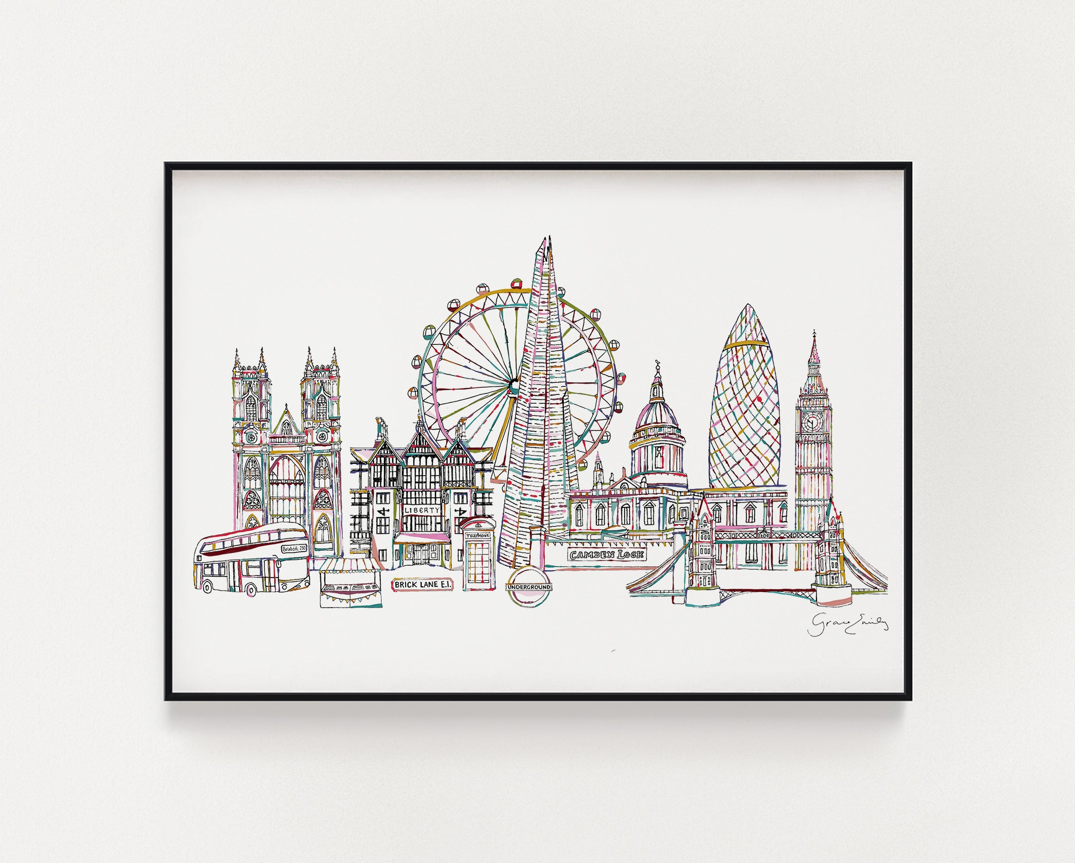 London landmarks skyline print