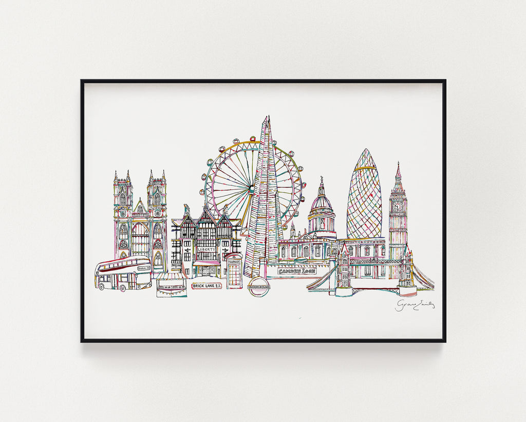 London landmarks skyline print