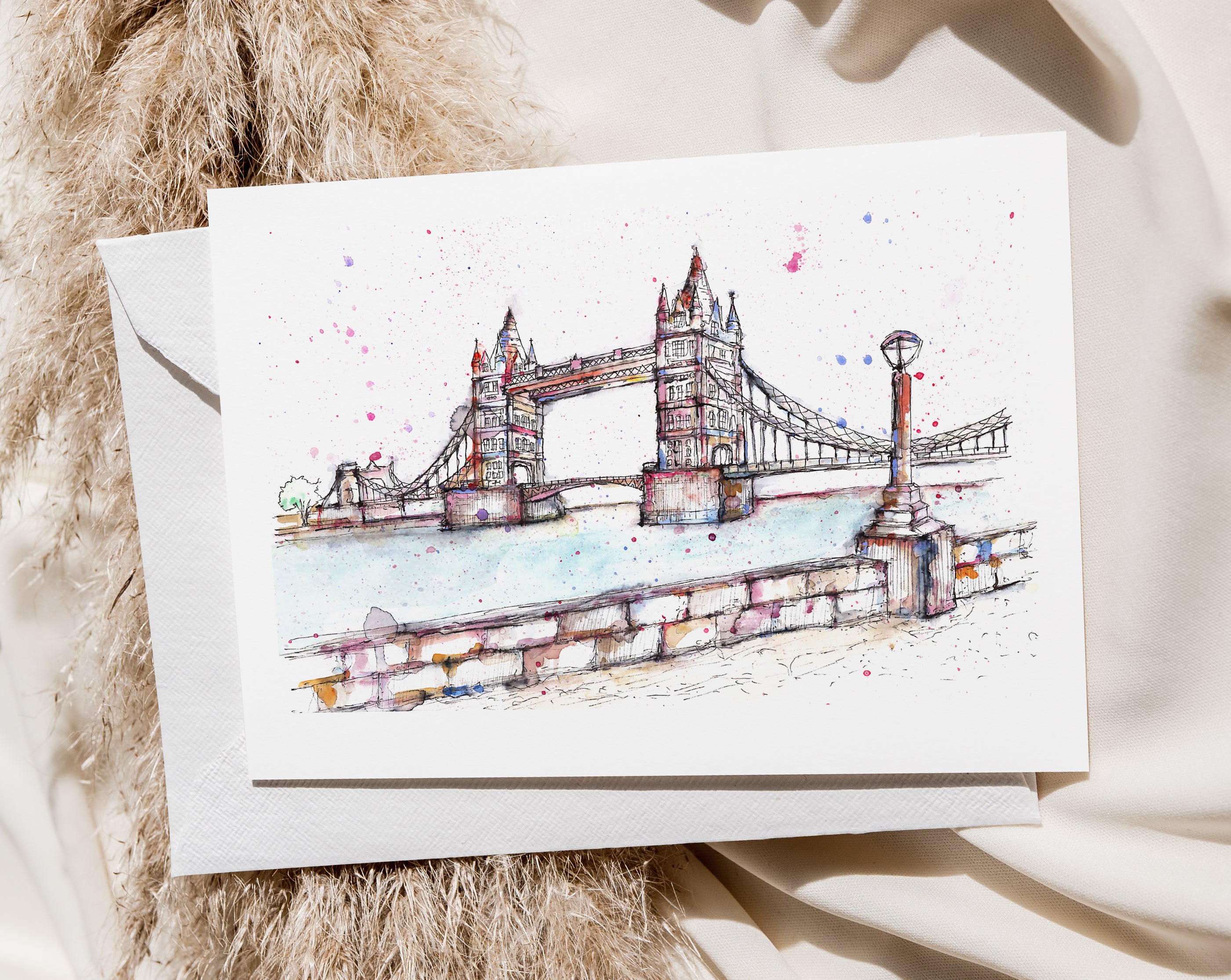 Tower Bridge colourful card