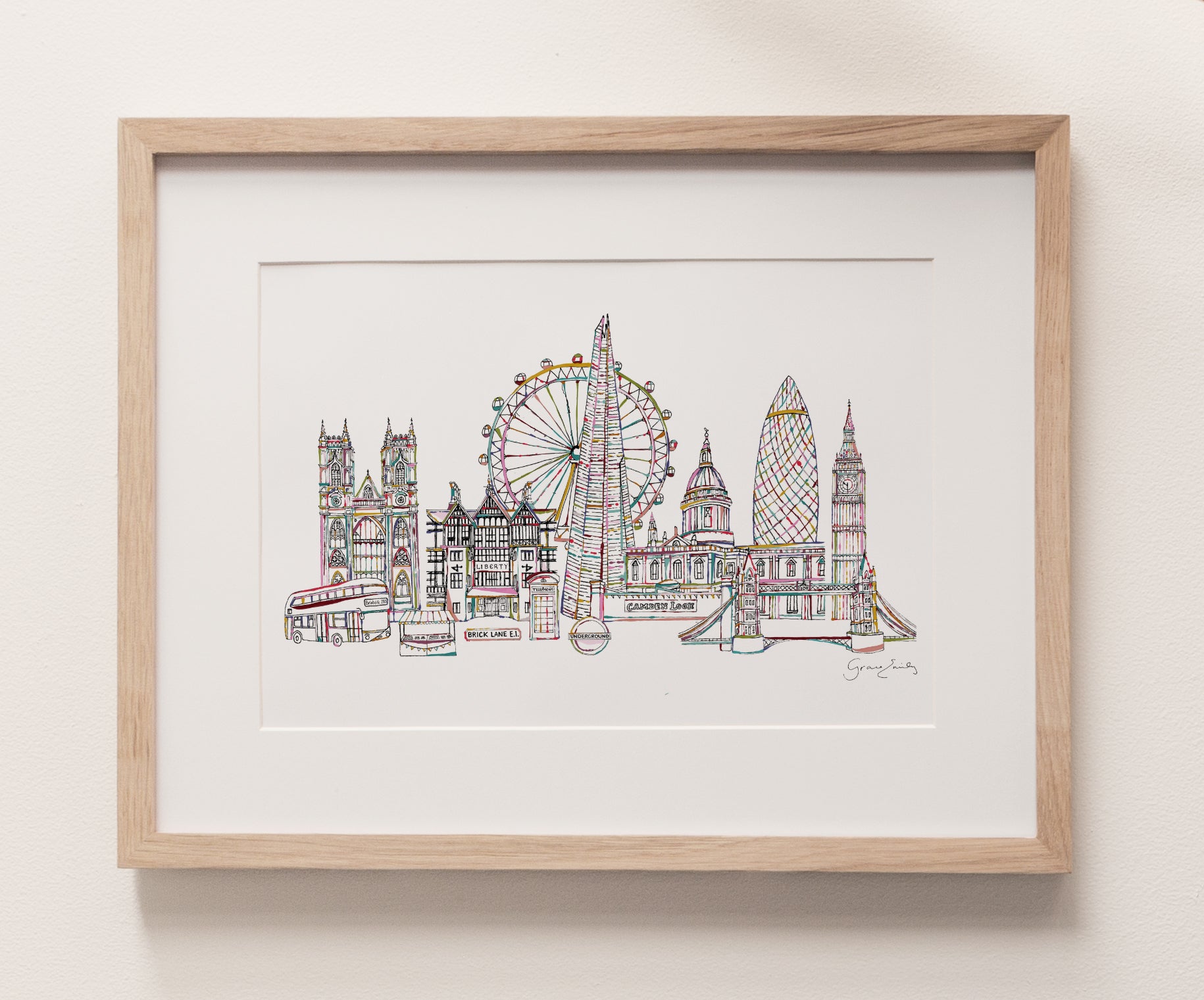 London landmarks skyline print