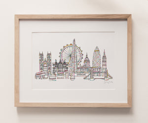 London landmarks skyline print