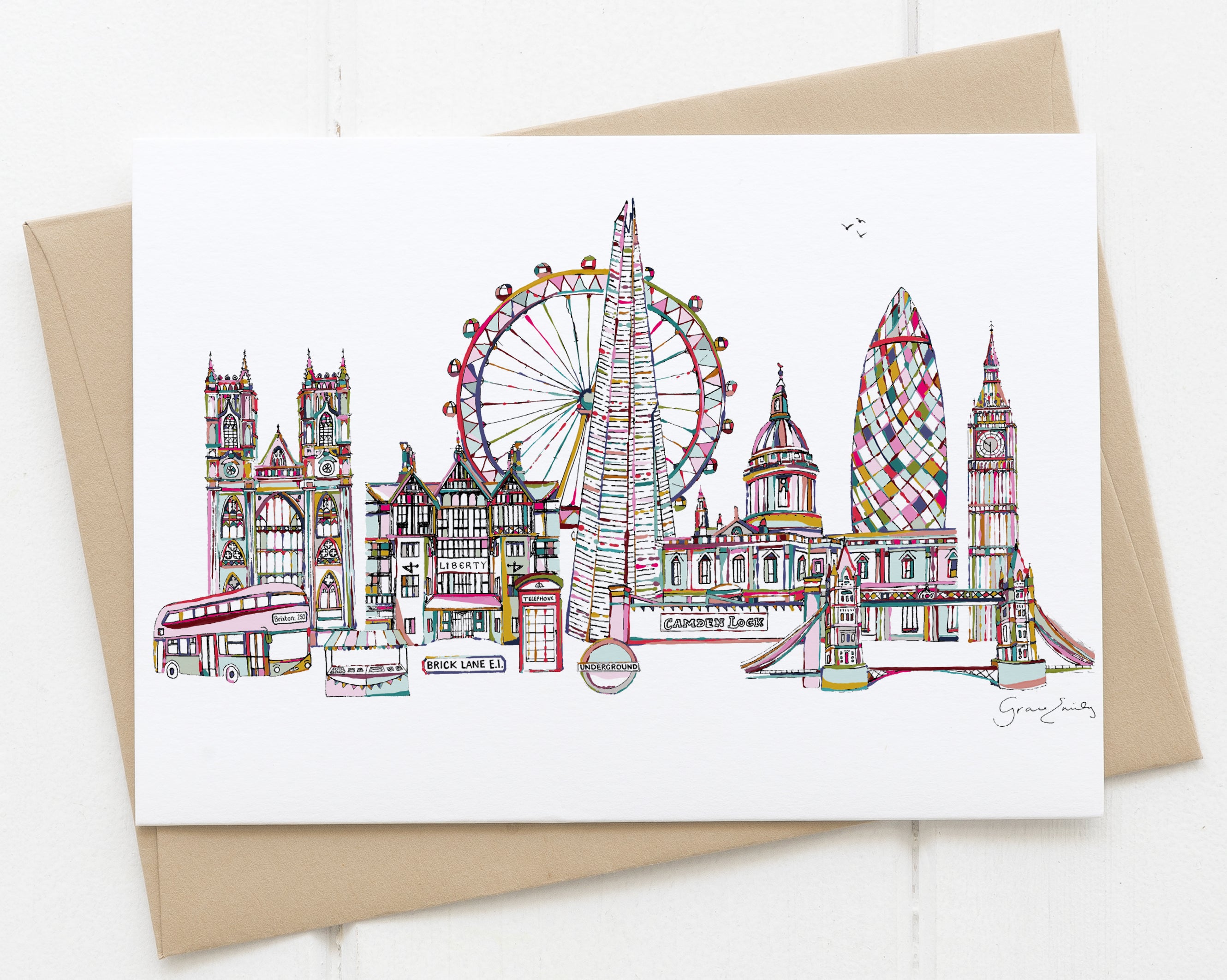 London landmarks skyline card