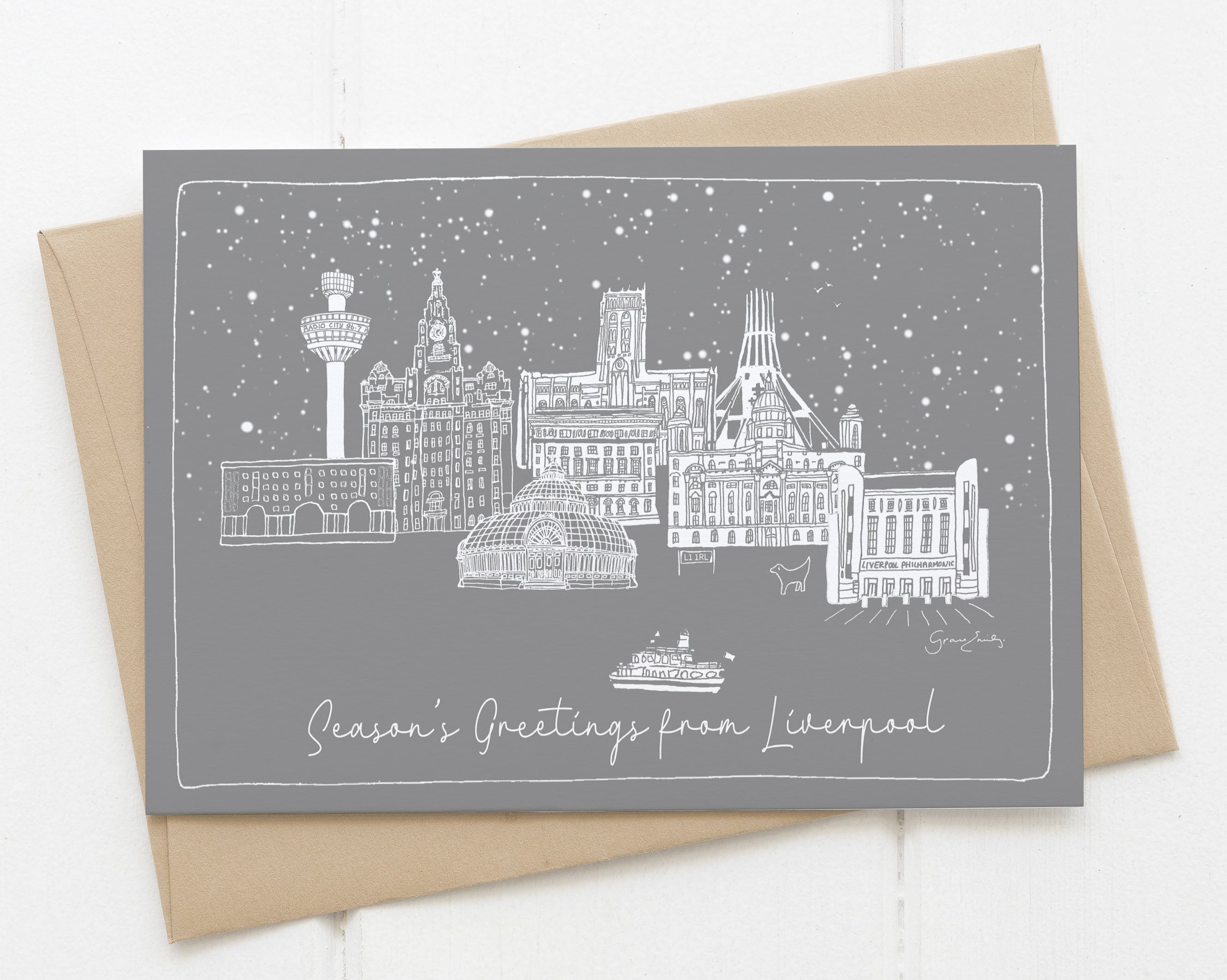 Liverpool Landmarks Christmas Card