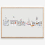 Liverpool Skyline Muted Colours Print