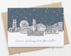 Manchester Christmas card navy