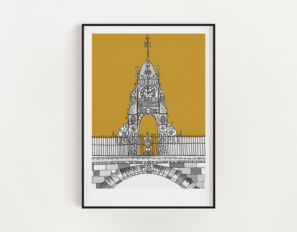 Eastgate Clock print mustard