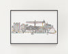 Newcastle landmarks skyline print