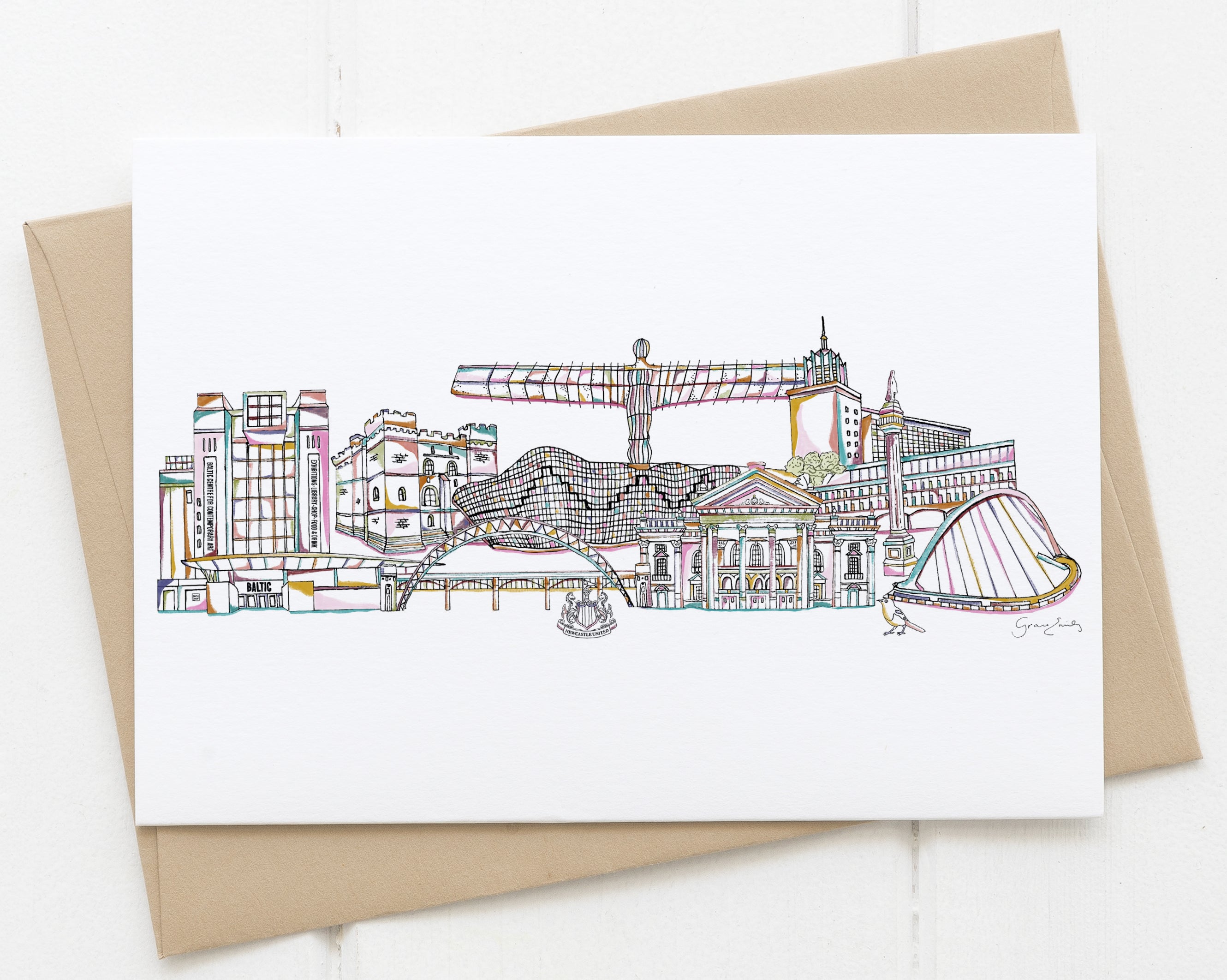 Newcastle landmarks skyline card