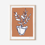 Orange plant print