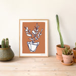 Orange plant print