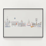Liverpool Skyline Muted Colours Print