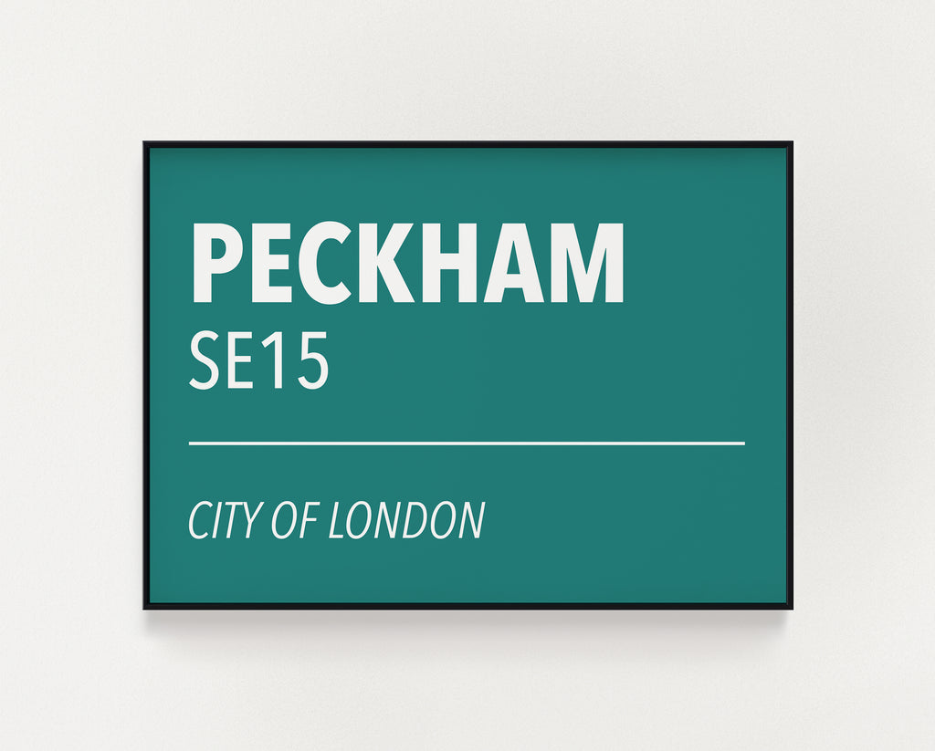 Peckham road sign print